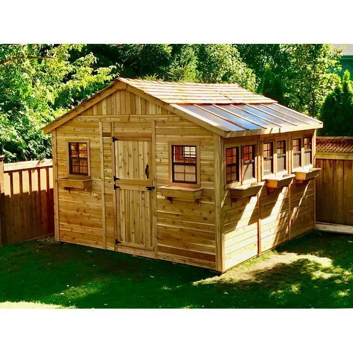 2 ft. W x 12 ft. D Cedar Wood Sunshed Garden Shed