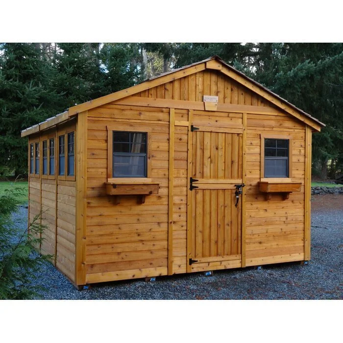 2 ft. W x 12 ft. D Cedar Wood Sunshed Garden Shed